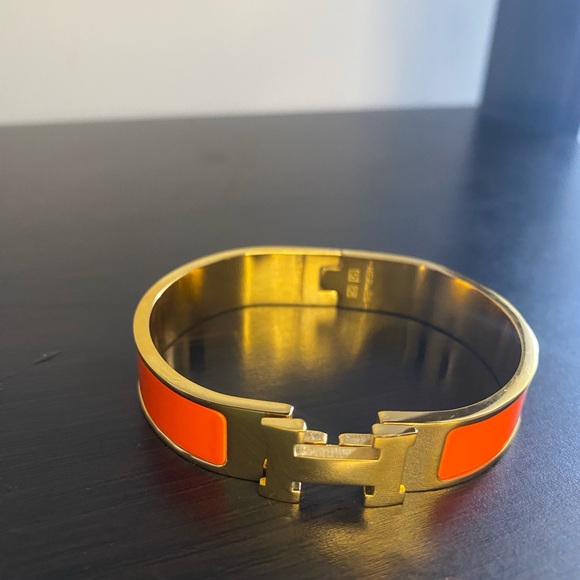 Hermes Orange and Gold Bracelet - Picture 1 of 3